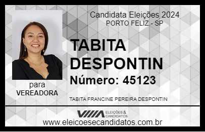 Candidato TABITA DESPONTIN 2024 - PORTO FELIZ - Eleições