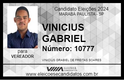 Candidato VINICIUS GABRIEL 2024 - MARABÁ PAULISTA - Eleições