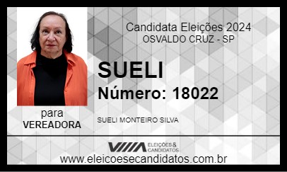 Candidato SUELI 2024 - OSVALDO CRUZ - Eleições