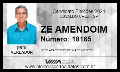 Candidato ZE AMENDOIM 2024 - OSVALDO CRUZ - Eleições