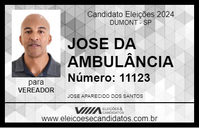 Candidato JOSE DA AMBULÂNCIA 2024 - DUMONT - Eleições