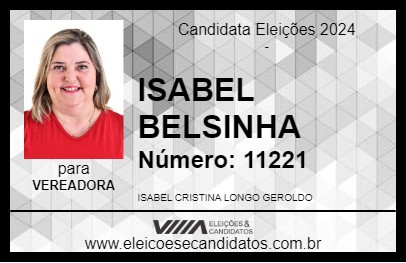 Candidato ISABEL BELSINHA 2024 - DUMONT - Eleições