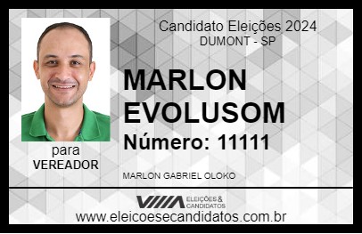 Candidato MARLON EVOLUSOM 2024 - DUMONT - Eleições