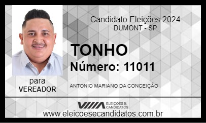 Candidato TONHO 2024 - DUMONT - Eleições