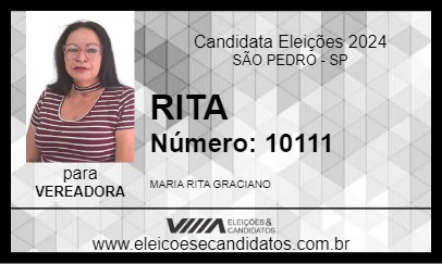 Candidato RITA 2024 - SÃO PEDRO - Eleições