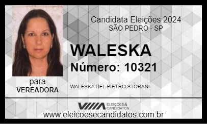 Candidato WALESKA 2024 - SÃO PEDRO - Eleições