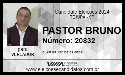 Candidato PASTOR BRUNO 2024 - TEJUPÁ - Eleições