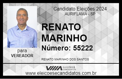 Candidato RENATO MARINHO 2024 - AURIFLAMA - Eleições