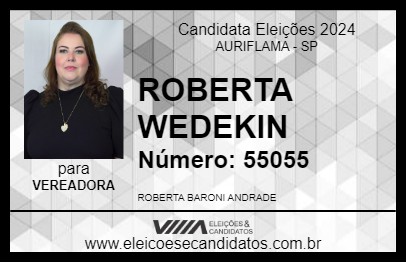 Candidato ROBERTA WEDEKIN 2024 - AURIFLAMA - Eleições