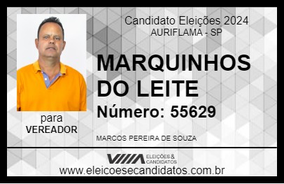 Candidato MARQUINHOS DO LEITE 2024 - AURIFLAMA - Eleições