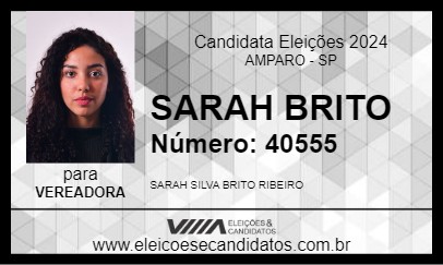 Candidato SARAH S PET 2024 - AMPARO - Eleições