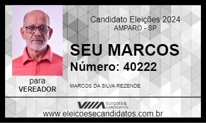 Candidato SEU MARCOS 2024 - AMPARO - Eleições