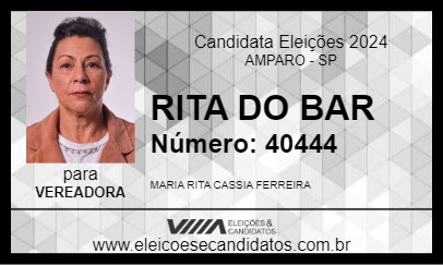 Candidato RITA DO BAR 2024 - AMPARO - Eleições