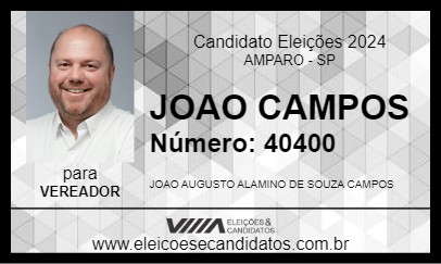 Candidato JOAO CAMPOS 2024 - AMPARO - Eleições