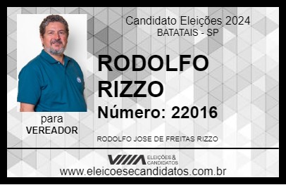 Candidato RODOLFO RIZZO 2024 - BATATAIS - Eleições