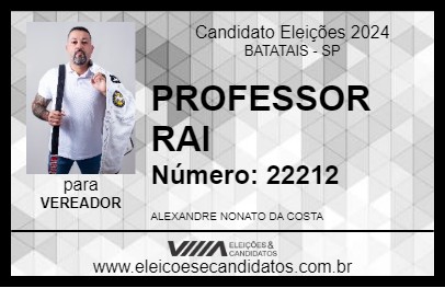 Candidato PROFESSOR RAI 2024 - BATATAIS - Eleições