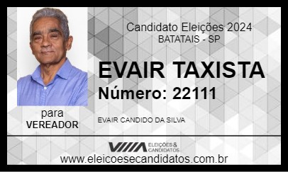 Candidato EVAIR TAXISTA 2024 - BATATAIS - Eleições