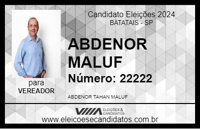 Candidato ABDENOR MALUF 2024 - BATATAIS - Eleições