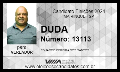 Candidato DUDA 2024 - MAIRINQUE - Eleições