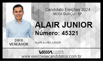 Candidato ALAIR JUNIOR 2024 - MOGI GUAÇU - Eleições