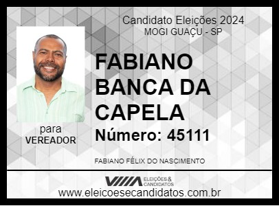 Candidato FABIANO BANCA DA CAPELA 2024 - MOGI GUAÇU - Eleições