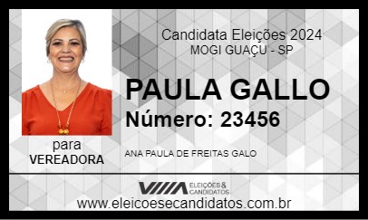 Candidato PAULA GALLO 2024 - MOGI GUAÇU - Eleições