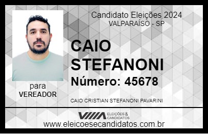 Candidato CAIO STEFANONI 2024 - VALPARAÍSO - Eleições