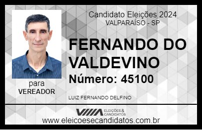 Candidato FERNANDO DO VALDEVINO 2024 - VALPARAÍSO - Eleições