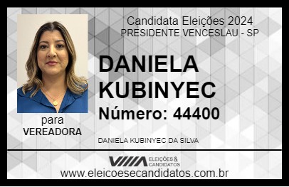 Candidato DANIELA KUBINYEC 2024 - PRESIDENTE VENCESLAU - Eleições