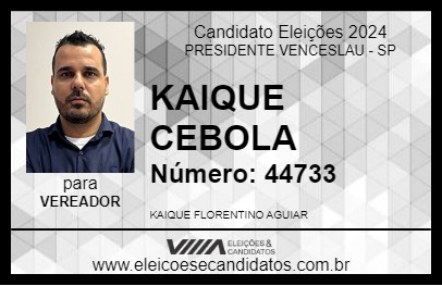 Candidato KAIQUE CEBOLA 2024 - PRESIDENTE VENCESLAU - Eleições