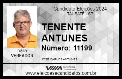 Candidato TENENTE ANTUNES 2024 - TAUBATÉ - Eleições