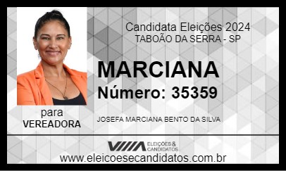 Candidato MARCIANA 2024 - TABOÃO DA SERRA - Eleições