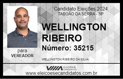 Candidato WELLINGTON RIBEIRO 2024 - TABOÃO DA SERRA - Eleições