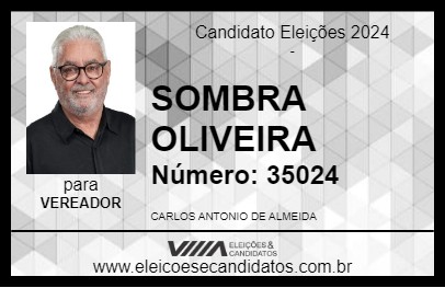 Candidato SOMBRA OLIVEIRA 2024 - TABOÃO DA SERRA - Eleições