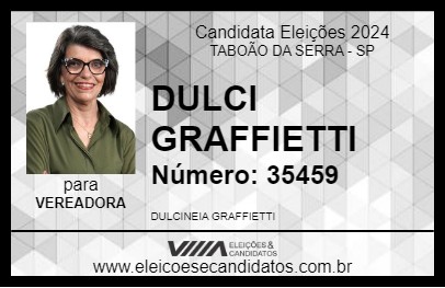 Candidato DULCI GRAFFIETTI 2024 - TABOÃO DA SERRA - Eleições