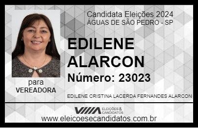 Candidato EDILENE ALARCON 2024 - ÁGUAS DE SÃO PEDRO - Eleições