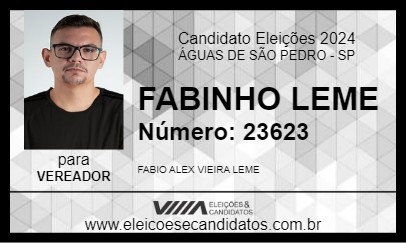 Candidato FABINHO LEME 2024 - ÁGUAS DE SÃO PEDRO - Eleições