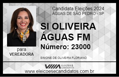 Candidato SI OLIVEIRA ÁGUAS FM 2024 - ÁGUAS DE SÃO PEDRO - Eleições