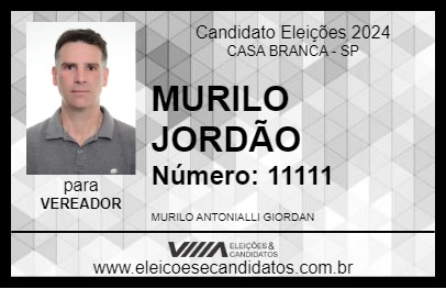 Candidato MURILO JORDÃO 2024 - CASA BRANCA - Eleições