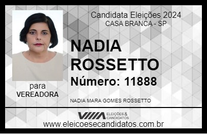 Candidato NADIA ROSSETTO 2024 - CASA BRANCA - Eleições