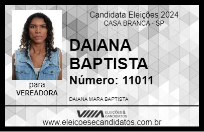 Candidato DAIANA BAPTISTA 2024 - CASA BRANCA - Eleições