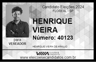 Candidato HENRIQUE VIEIRA 2024 - FLOREAL - Eleições