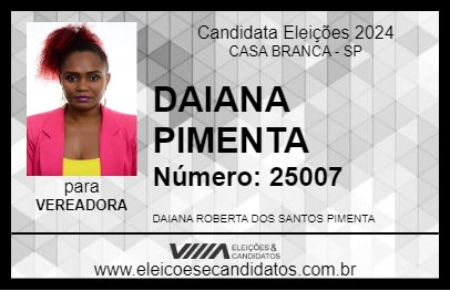 Candidato DAIANA PIMENTA 2024 - CASA BRANCA - Eleições