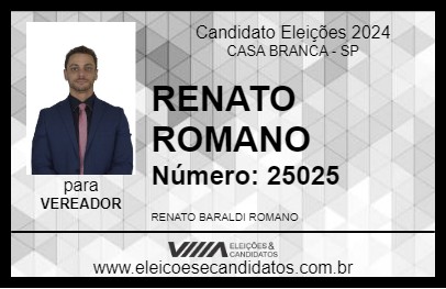 Candidato RENATO ROMANO 2024 - CASA BRANCA - Eleições