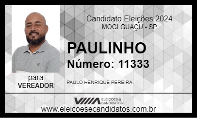 Candidato PAULINHO 2024 - MOGI GUAÇU - Eleições