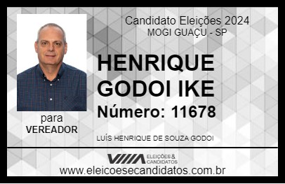 Candidato HENRIQUE GODOI IKE 2024 - MOGI GUAÇU - Eleições