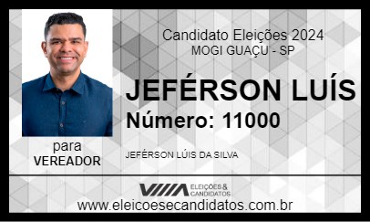 Candidato JEFÉRSON LUÍS 2024 - MOGI GUAÇU - Eleições