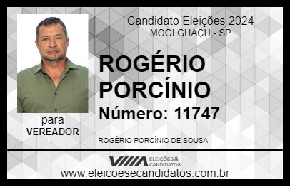 Candidato ROGÉRIO PORCÍNIO 2024 - MOGI GUAÇU - Eleições