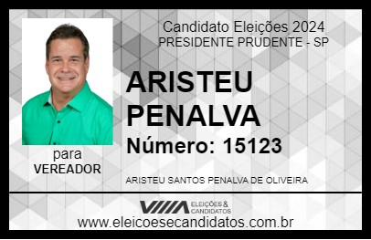 Candidato ARISTEU PENALVA 2024 - PRESIDENTE PRUDENTE - Eleições