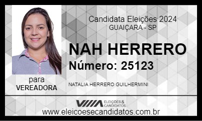 Candidato NAH HERRERO 2024 - GUAIÇARA - Eleições